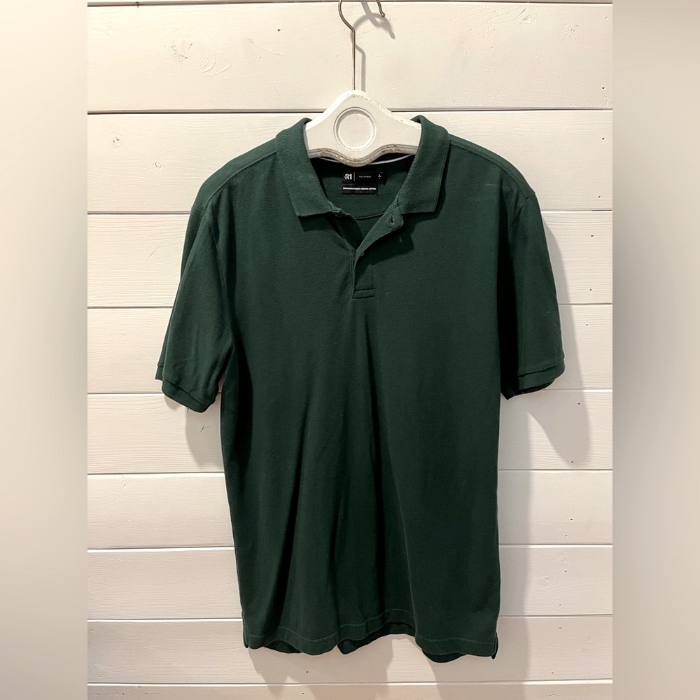 LE 31 PAR SIMONS – Size L – Dark Green Organic Cotton Polo Shirt